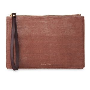 Whistles Pale Pink Velvet Wristlet